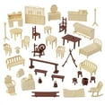thumbnail image 3 of BMC Classic Marx Antique Furniture - 36pc Dollhouse Plastic Playset Accessories, 3 of 6