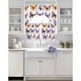 thumbnail image 3 of Modern Butterfly Swag Curtains for Living Room/Bedroom Windows, Spring Summer Watercolor Rustic Kitchen Curtains and Valances Set 36 Inch Length, Light Filtering Swags Valance Curtain Panels, 3 of 5