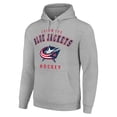 thumbnail image 2 of Men's Starter Heather Gray Columbus Blue Jackets  Logo Pullover Hoodie, 2 of 3