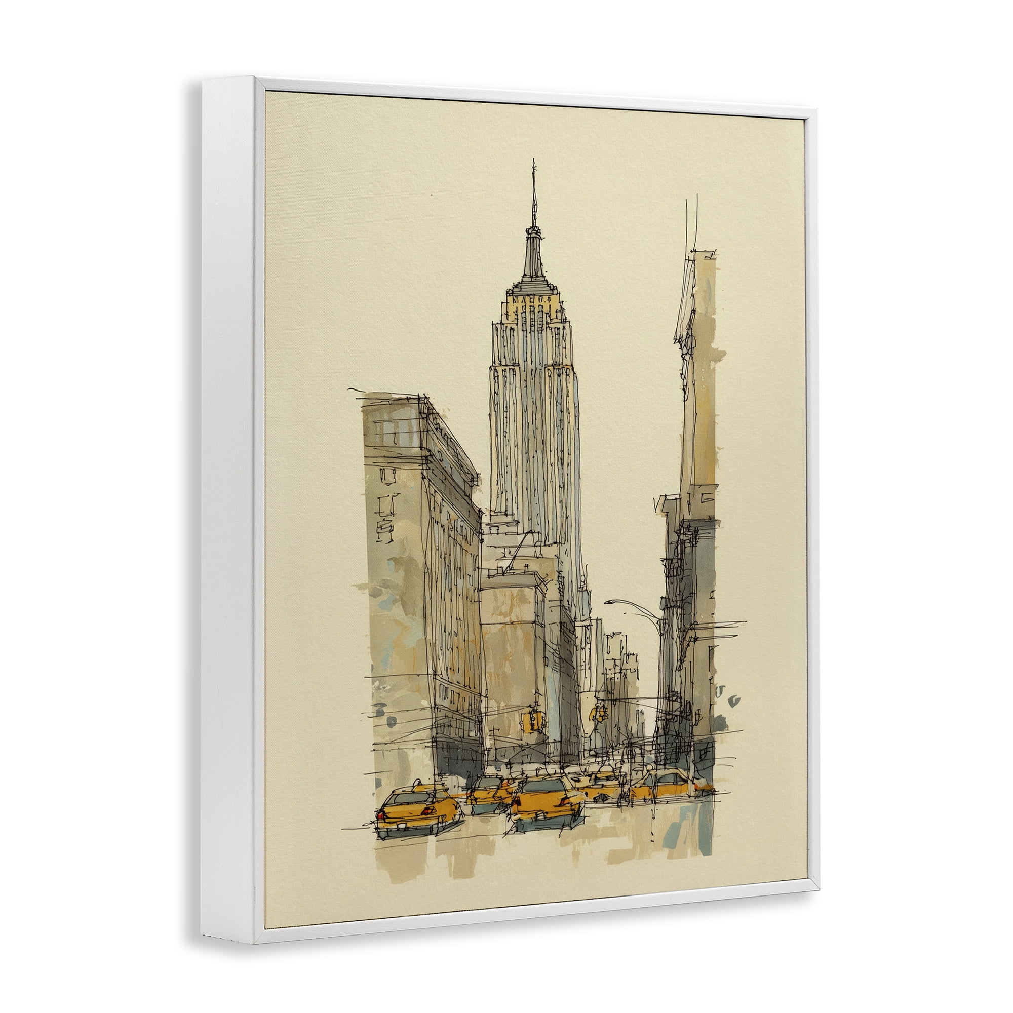 Stupell Industries NY City Lines Contour White Framed Giclee Art, design by Svetlana Aleynikova