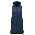 thumbnail image 4 of CENGNIAN Women's Long Pockets Hooded Puffer Vests,Winter Warm Quilted Sleeveless Down Jackets For Women,Ladies Full-Zip Outerwears with Drawstrings,Navy,Size XL, 4 of 4