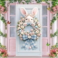 thumbnail image 1 of Easter Bunny Door Cover,Rustic Spring Easter Bunny Door Cover Decoration,Rabbit Egg Themed Porch Sign,Large Front Door Wall Backdrop for Indoor Outdoor Spring Party Decorations and Photo Booth Props, 1 of 6