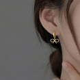 thumbnail image 2 of Sterling Silver Bow Huggie Hoop Earrings for Women Teens Bowknot Small Hoop Earrings Huggie Drop, 2 of 10