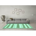 thumbnail image 3 of Ahgly Company Machine Washable Indoor Square Solid Turquoise Blue Modern Area Rugs, 6' Square, 3 of 4