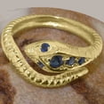 thumbnail image 4 of LBG British Made 18k Yellow Gold ring with Natural Sapphire Womens Band Ring - 33 size options - Size 11.25, 4 of 6