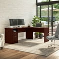 thumbnail image 2 of Bush Furniture Cabot 72" L Shaped Desk with Storage, Harvest Cherry, 2 of 7