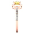 thumbnail image 3 of Clara Pucci 14K Rose Gold Solid Gold Citrine Halo Anniversary Ring for Women - 0.89 cttw Princess Cut, 3 of 8