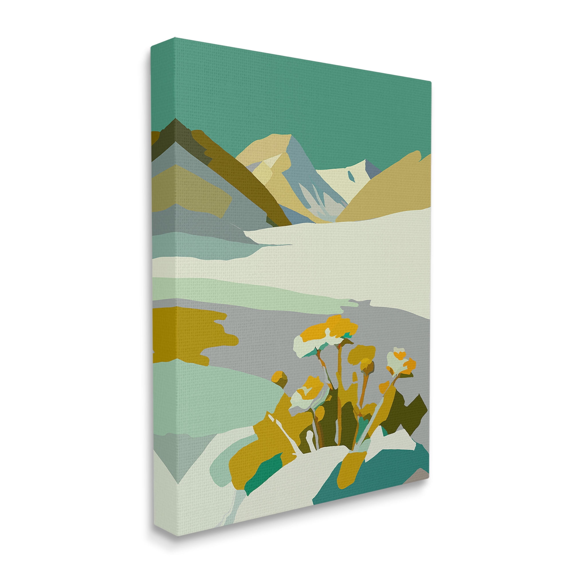 Stupell Industries Modern Mountain Abstraction Landscape Painting Gallery Wrapped Canvas Art Print Wall Art, 30 x 40