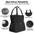 thumbnail image 3 of Black and Orange Leopard Print Drawstring Insulated Lunch Bag for Women, Stain-Resistant Large Lunch Tote with Multi-Pockets for Work Office, 3 of 6