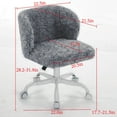 thumbnail image 2 of GAKMCIL Artificial Alpaca Wool Home Office Chair, Ergonomic Desk Chair, Vanity Chair with 360 ° Swivel, Arm, White Metal, Chassis can be Tilted 40°, 300lb Load for Study, Office, Bedroom (Ivory), 2 of 13