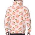 thumbnail image 3 of Bingfone Peach With Leaves Men's Drawstring Hoodie Long Sleeve Pocket Sweatshirts-4X-Large, 3 of 6
