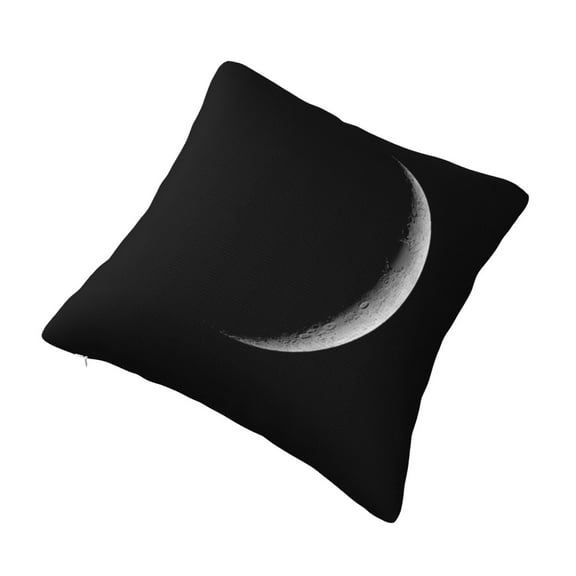 Decorative Throw Pillow Cover Crescent Moon Square Pillowcases Cushion for Farmhouse Home Decor 12"x12"
