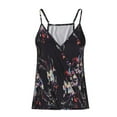 thumbnail image 2 of Aloohaidyvio Tank Tops for Women Flowy V Neck Cotton Camisole Silky Sleeveless Tank Cami Shirt(Black 3XL), 2 of 6