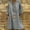 Gray, variant on Turilly Fashion Women Loose V-Neck Solid 3/4 Sleeve Cotton And Linen Dress