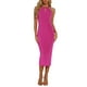 thumbnail image 1 of INSPIRE CHIC Vestido Midi de Fiesta y Cóctel sin Espalda con Cuello Halter y Abertura Frontal XS Rosa Fucsia, 1 of 1