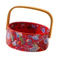thumbnail image 1 of Servir la bandeja de frutas reutilizables Reutilizables Cerámica Decoración del hogar Ornamento Patrón floral Almacenador de alimentos Organizador de rojo, 1 of 8