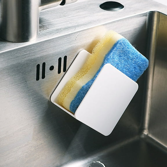 ULTNICE 1Set Kitchen Sponge Holder White Abs Plastic Drainage Storage Rack For Homeowners Housewives Space Saving