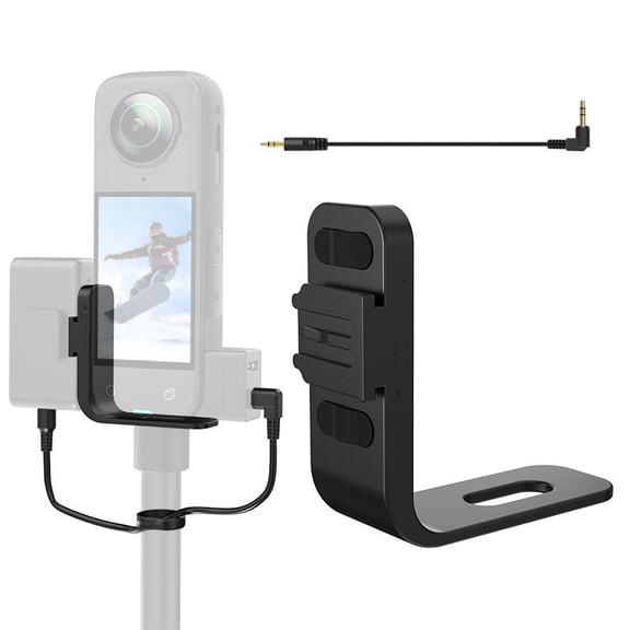 Cold Shoe Mount For Insta360 X5 Camera Receiver Audio Holder Bracket Adapter For dji Mic 2 with with Audio Cable External Invisible Wireless Microphone Accessories