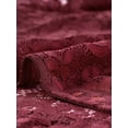 thumbnail image 5 of INSPIRE CHIC Women's Cardigan Open Front 3/4 Sleeve Sheer Floral Lace Cropped Shrug Top L Claret Red, 5 of 6