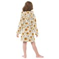 thumbnail image 4 of FORMRS Niños Bathrobe Unisex Hooded Robe Soft Plush Pajamas Sleepwear, Size 2-3T, Beige Sunflower Pattern, 4 of 7