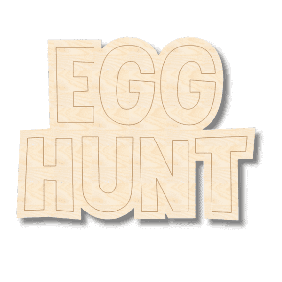 Unfinished Wood Etched Egg Hunt Shape 24" / 1/8"