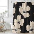thumbnail image 6 of Beige Floral Silhouette Shower Curtain Set - 48" x 72" Washable Bathtub Curtain with 12 Hooks, Farmhouse Vintage Flowers Waterproof Fabric Stall Shower Curtains for Bathroom/Bathtub Décor, 6 of 6