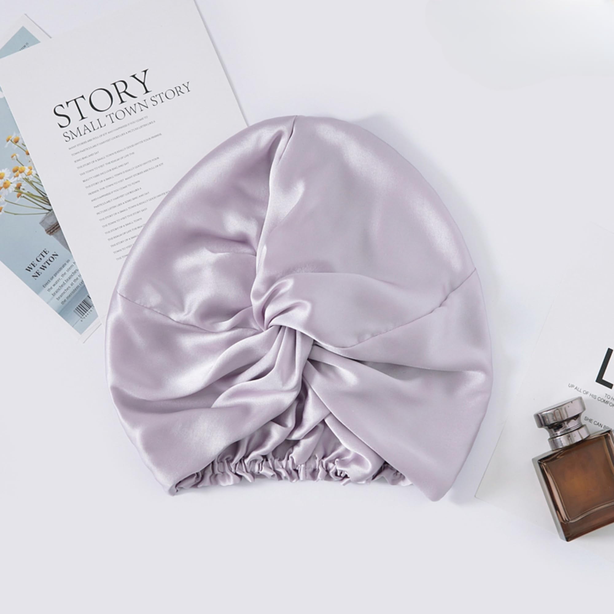 100% Mulberry Silk Reversible Sleep Bonnet – 22 Momme, Double-Layer Hair Wrap & Night Cap for Women