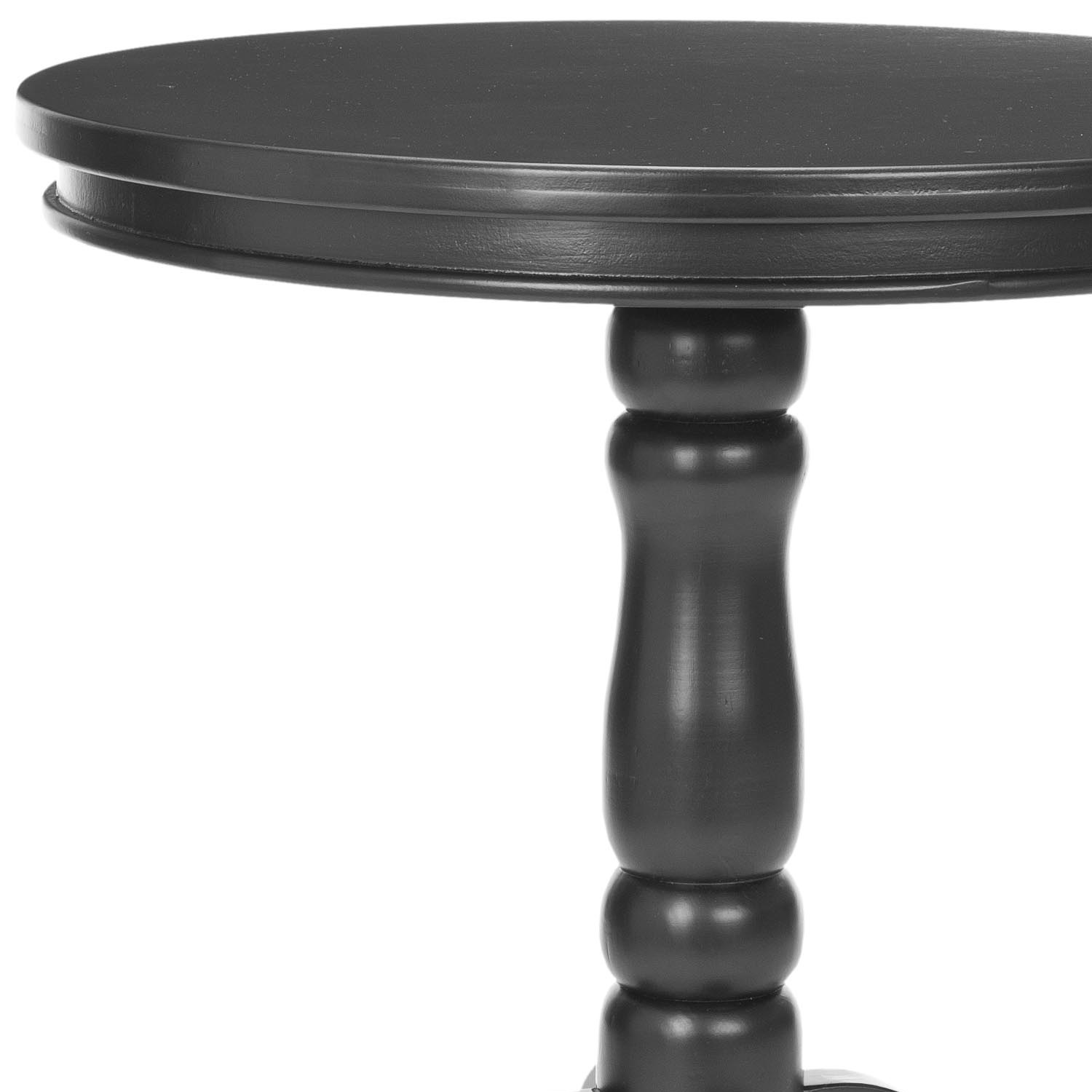 SAFAVIEH Vivienne Classic Solid Round Top Side Table, Black