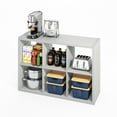 thumbnail image 2 of Furinno Hermite 6-Cube Open Shelves Kitchen Storage, Kitchen Island, Bakers Rack, Buffet Sideboard, Light Grey, 2 of 5