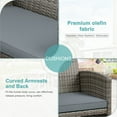 thumbnail image 3 of Walsunny Outdoor Patio Rattan Wicker Furniture Conversation Set 4 Piece with Cushions Tempered Glass Tabletop,Gray, 3 of 11