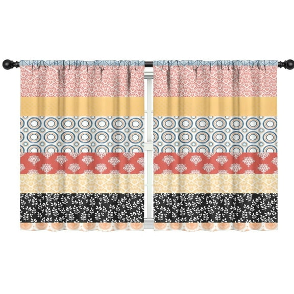 Blackout Kids Curtains,Colorful Geometric Striped Pattern Childrens Insulated Curtains Set Of 2,Bedroom Essentials,Toddler Room Decor 42x54in(106x137cm)