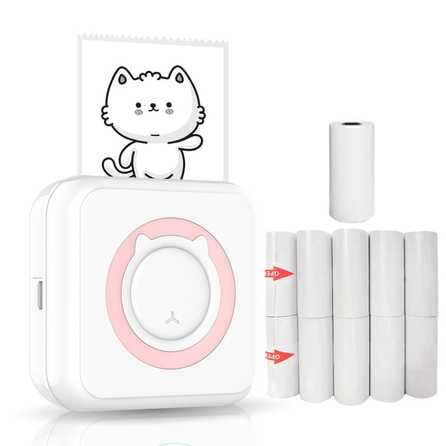 All-in-one Photo Printer Multifunction Portable Printer Wireless Instant Printer Support Connection for Smartphone with 11 Paper Rolls 57mm Compatible with iOS Android