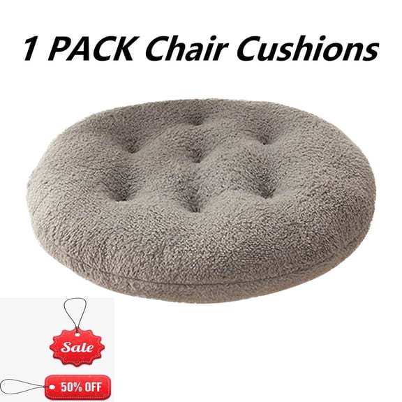 FEOLGEHLY Outdoor/Indoor Chair Cushions with Polyester Cotton Filled , Super Soft Thick Outdoor Chair Pads, Ergonomic Pressure Relief Car Seat Cushion, Floor Mat for Office Sofa Home Decor, Gray