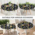 thumbnail image 7 of Yellow Lemon Fruits DarkBlue Pattern Round Fitted Tablecloth with Elastic Edge,Dining Table Cover Waterproof,Outdoor Round Tablecloth for Camping,Dining,Indoor and Outdoor, 7 of 7
