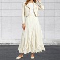thumbnail image 2 of Wxolcjlv Womens Ruffled Lace Maxi Skirt Elastic Waist Flowy Layered Cut Skirts, 2 of 8