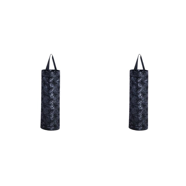 Inteprter Dispensador de bolsas de basura para comestibles, soporte de apertura de almacenamiento colgante, organizador de artículos diversos de Negro 2piezas