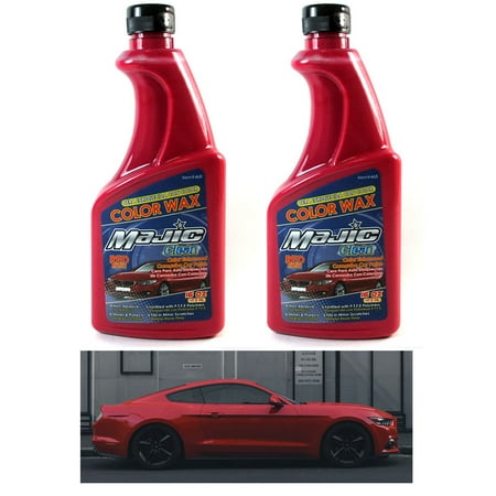 2 Red Color Wax Car Polish Enhanced Shine Non Abrasive Scratch Seal Detail 32 (Best Car Wax For Red Cars)