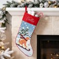 thumbnail image 4 of Personalized Christmas Stockings with Embroidered Name, 16.93 Inch Dog on Sled Jacquard Vintage Xmas Stocking with Soft Velvet Cuff for Fireplace Family Holiday Decor, 4 of 6