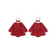 thumbnail image 2 of Miaouyo Infant Baby Girls 2Pcs Fall Romper 0 3 6 12 18 24 Months Long Sleeve Button Front Skirt Romper with Headband, 2 of 9