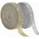 thumbnail image 1 of Acrylic Rhinestone Diamond Ribbon, 2 Rolls Rhinestone Ribbon 4 Row 10 Yard/Roll Diamond Sparkling Mesh Tape Gold and Silver, 1 of 4