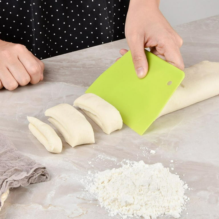 White Hard Plastic Cutter Dough Scraper Trapezoid Shape Cake Bread