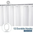 thumbnail image 3 of Extra Long Blue Plant Shower Curtain, Spring Natural Eucalyptus Leaf Weighted Hem Waterproof Fabric Bathroom Curtain Set with 12 Hooks 72" x 84", 3 of 6