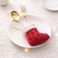 thumbnail image 5 of 6Pcs Christmas Tableware Silverware Holders Set, Red Knitted Christmas Stockings Knife and Fork Bags Covers for Thanksgiving New Year Party Decorations Xmas Dinner Table Decor Ornaments, 5 of 8
