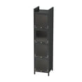 thumbnail image 6 of Miekor Furniture Modern Four-tier Glass Door Cabinet with Featuring Five-tier Storage, for Entryway Living Room Bathroom Dining Room,Matte Black 104178, 6 of 9