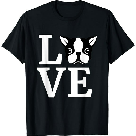 t-shirt Boston Terrier Shirt I Love My Bostie Tee Gift for Dog Lover T-Shirt mens,black,women,funny,journey,Crew Neck, Short Sleeve,printing