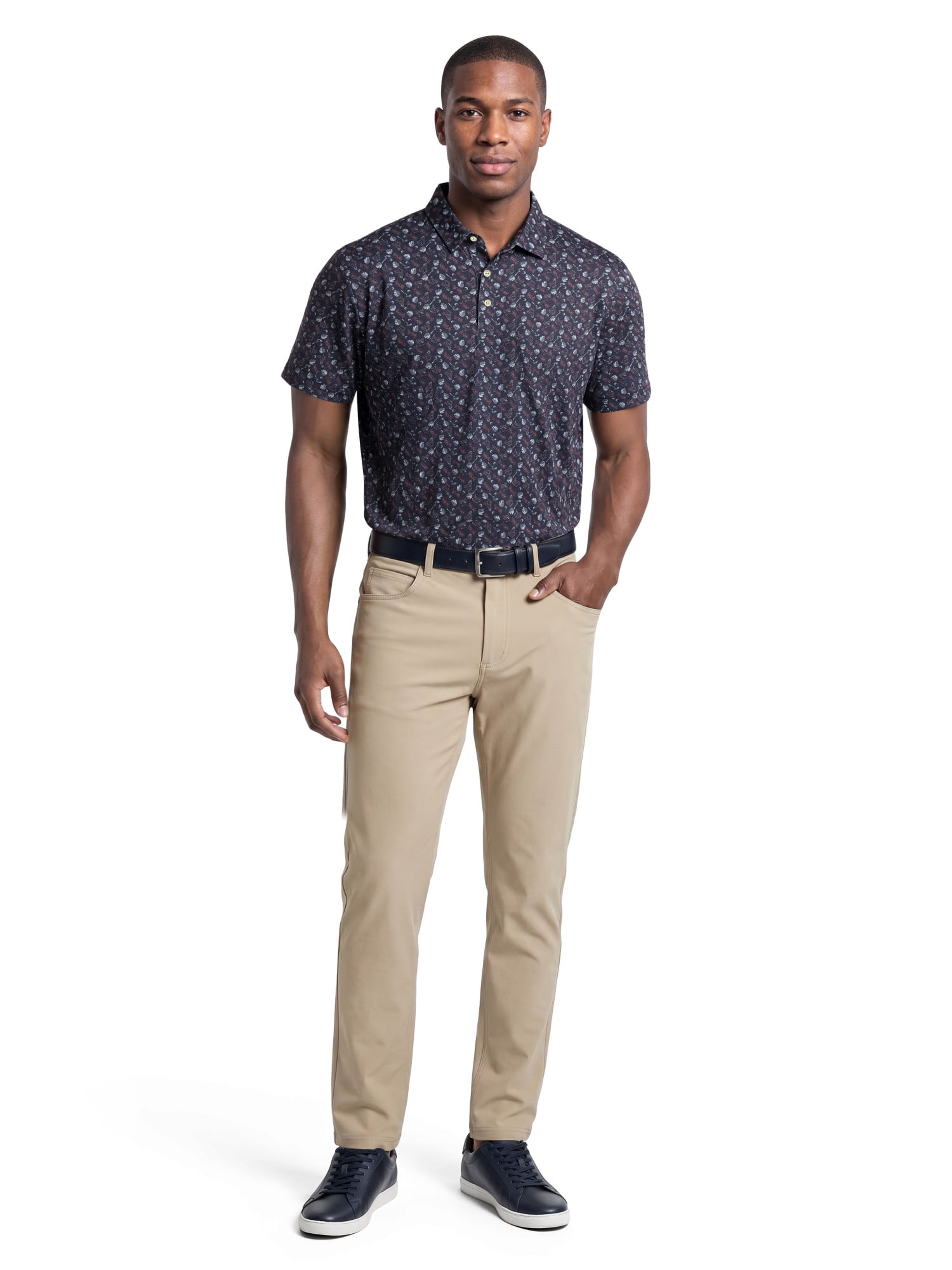 Ben Hogan Performance Men’s & Big Men's All-Over Tossed Print Short Sleeve Golf Polo Shirt, Sizes S-4XLT