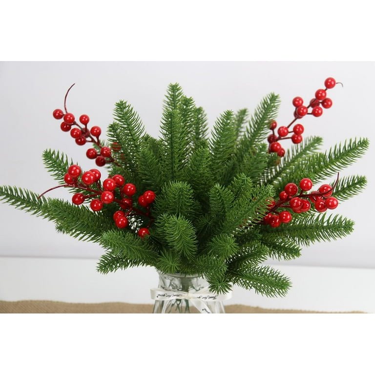 12pcs Christmas Tree Filler Branches, Christmas Artificial Pine Branches,  Fake Evergreen Branches For Christmas DIY Garland, Christmas Tree Fillers, P