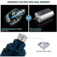 thumbnail image 2 of Lima de uñas eléctrica para perros, cortaúñas para perros, gatos y conejos, limas de garras eléctricas con 2 velocidades, 50 dB ultra silenciosa, carga rápida USB, segura y adecuada para todos los, 2 of 5