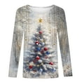 thumbnail image 5 of Craaazy Women's Casual Christmas Print Round Neck Long Sleeve T-Shirt Loose Santa Snowman Xmas Tree Top Gifts, 5 of 5