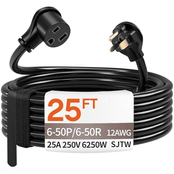 25FT 25 Amp 12 Gauge 3 Prong Welder Extension Cord, NEMA 6-50P to NEMA 6-50R, Heavy Duty 250V Welding Extension Cable ，for Lincoln, Plasma, Miller, SJTW, ETL Listed$$Tools & Hardware Other